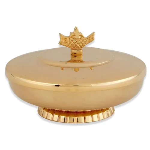 Needzo Small Brass Ciborium, Loaves and Fish Handle (50) view 6