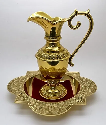Classical Church Goods Brass Lavabo Ewer and Basin Set view 5
