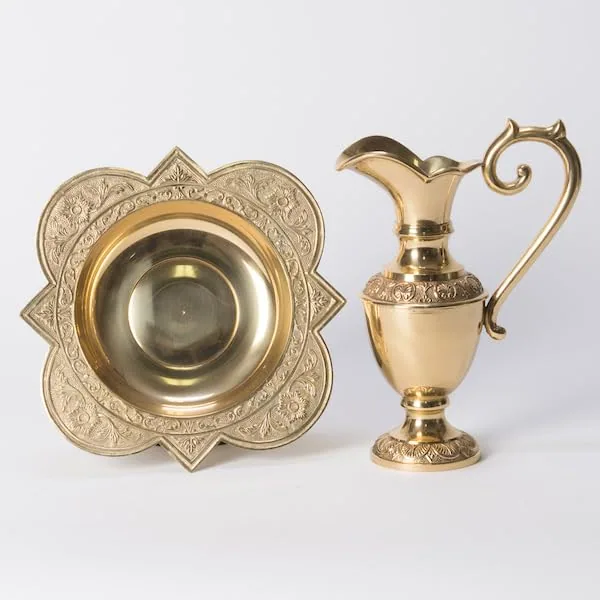 Classical Church Goods Brass Lavabo Ewer and Basin Set view 6