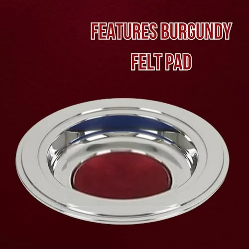 Needzo Stainless Steel Offering Plate, Burgundy Felt, 12 in view 4