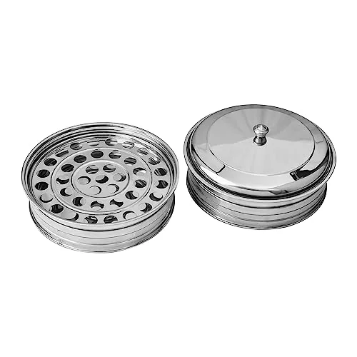 Two-Tray Stainless Steel Communion Set with Lid view 2