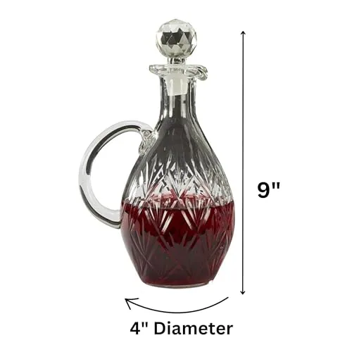 Needzo Glass Cruet Set for Water and Wine, 20 oz (2) view 2
