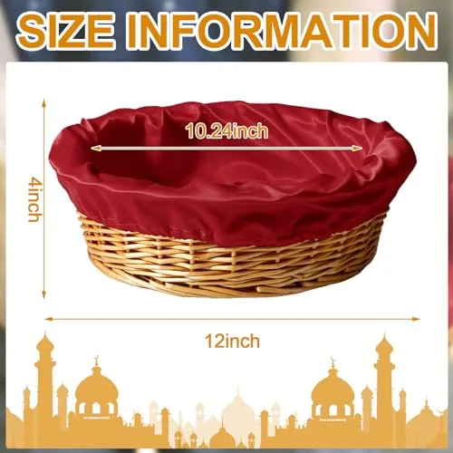 FillTouch Wicker Offering Baskets with Liners, 12 in (2)