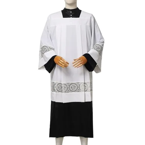 BLESSUME Lace Surplice and Black Cassock Set