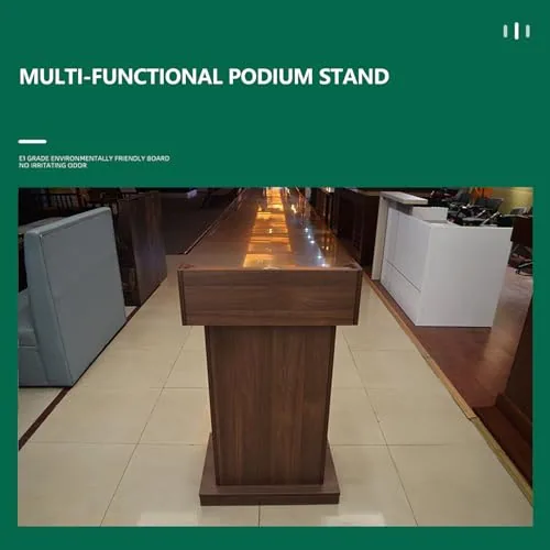 Yadlan Solid Wood Pulpit with Tilted Top and Shelf view 5