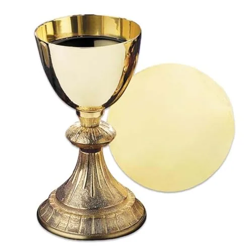 Trinity Church Supply Dual Finish Chalice and Paten, 12 oz
