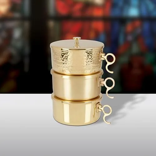 Needzo 300 Host Stacking Ciborium, Hammered Lid view 2