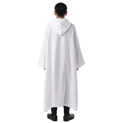 BLESSUME Pleated Front-Wrap Alb With Cowl Hood view 4