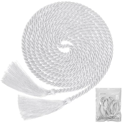 GliCraft 153-Inch White Rope Cincture With Tassels