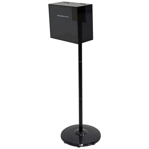 Smoky Acrylic Offering Box on Black Stand view 2