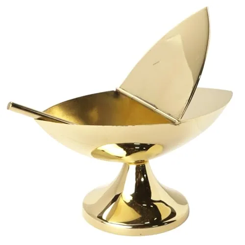 Needzo Brass Incense Boat with Spoon, 5.5 in