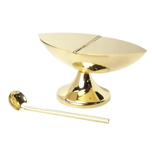 Needzo Brass Incense Boat with Spoon, 5.5 in view 2