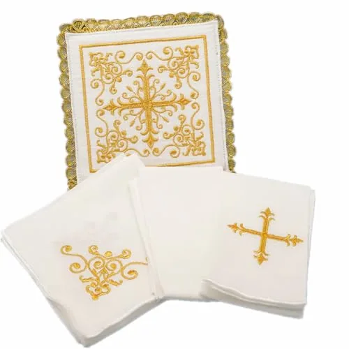BLESSUME Polyester Altar Linen Set, 4 Pieces, Hand Wash