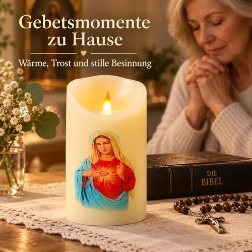 LED Prayer Candle with Virgin Mary Image view 4