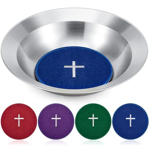 Kritkin Stainless Offering Plate with 4 Felt Pads, 10 in view 6