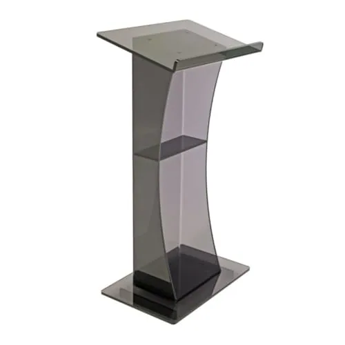 Madison Curved Acrylic Lectern, Smoke Gray view 3