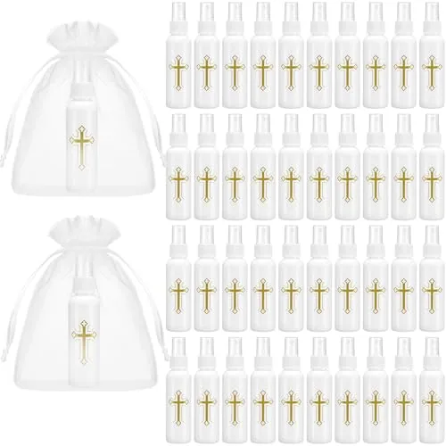CroBlissful Holy Water Spray Bottles with Bags, 48-Pack