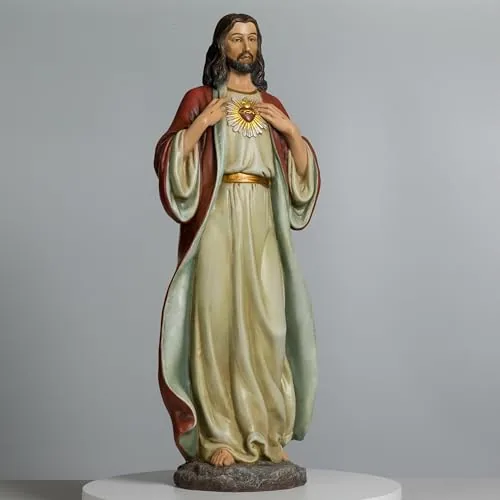 BC Catholic Sacred Heart of Jesus, 24.5 in Hand-Painted view 5