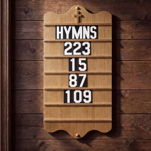 Leinuosen Hardwood Hymn Board, 32 by 16 in, Pecan view 6