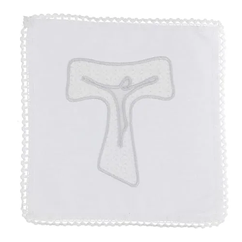 Holyart 100% Cotton Altar Linen Set with Tau Embroidery